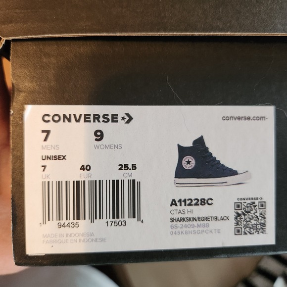 Converse Chuck Taylor All Star High Top Leather Sneaker Sharkskin A11228C NIB - Picture 10 of 10